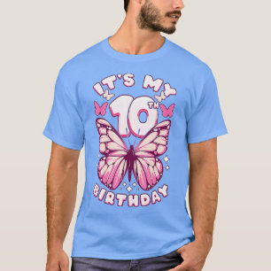Camiseta 10.º Chica de cumpleaños 10 años mariposas y númer