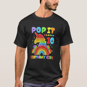 Camiseta 10.º Chica de cumpleaños Pop It Fidget Toy de 10 a