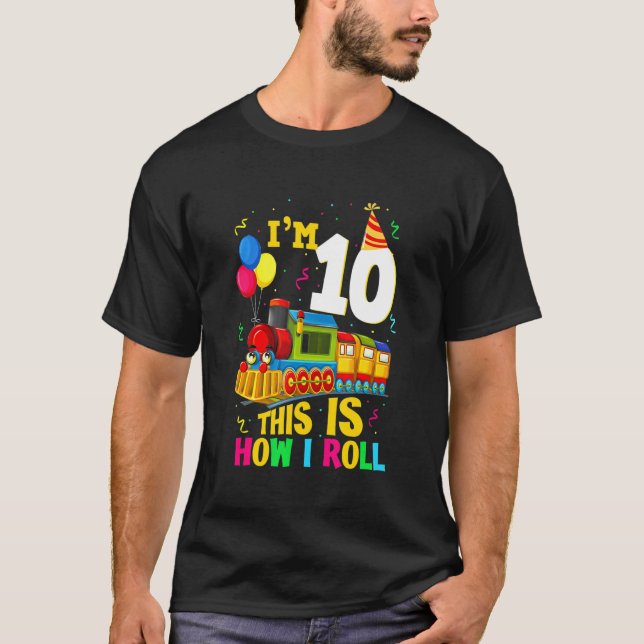 Camiseta 10.º Chica de los Tren de Cumpleaños de 10 años (Anverso)