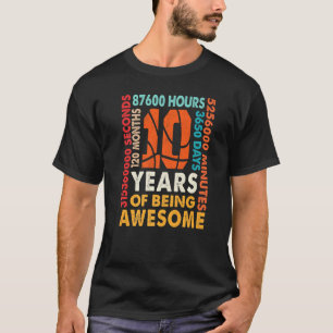 Camiseta 10.º cumpleaños 10 años de edad 120 meses Balonces