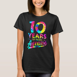 Camiseta 10.º cumpleaños 10 años de edad tinte asombroso ho