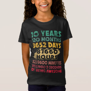 Camiseta 10.º Cumpleaños 10 Años De Ser Increíble
