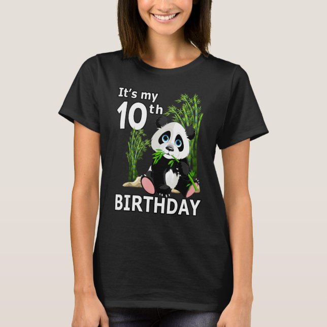 Camiseta 10.º cumpleaños 10 años Fiesta Animal Panda 8 (Anverso)