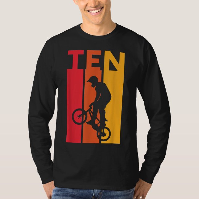 Camiseta 10.º cumpleaños 10 años niños Bmx Bike Lover B-d (Anverso)