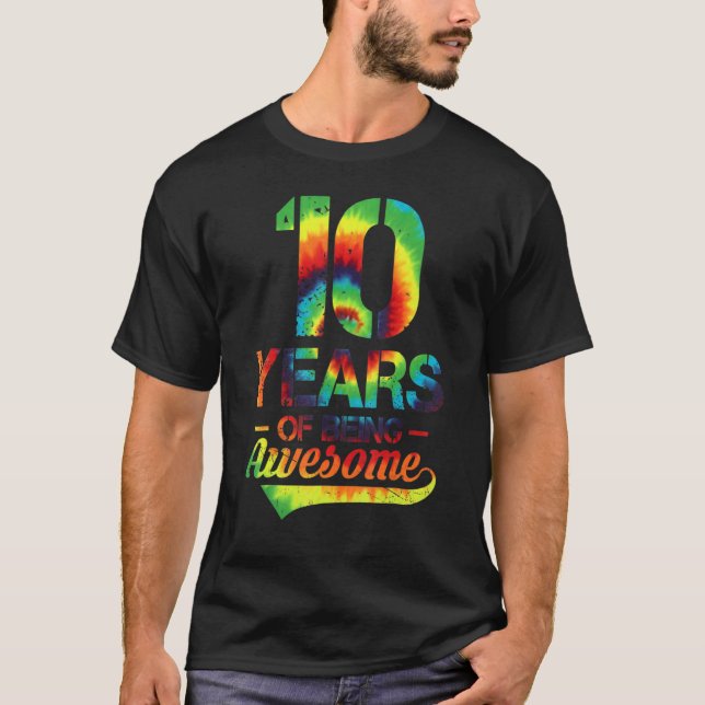 Camiseta 10.º Cumpleaños 10 Años Tejido 10 Años De Bei (Anverso)