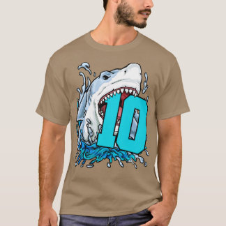 Camiseta 10.º cumpleaños 10 Tiburón