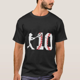 Camiseta 10.º cumpleaños Béisbol Gran Número Diez Años