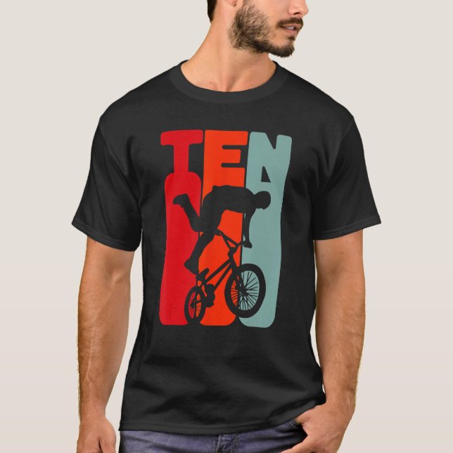 Camiseta 10.º cumpleaños BMX y Bicycle Rac BMX de 10 años (Anverso)