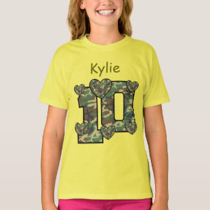 Camiseta 10.º cumpleaños CAMO Nombre personalizado V11
