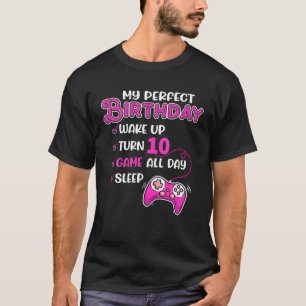 Camiseta 10.º Cumpleaños Chica Perfecto Jugador De 10 Años