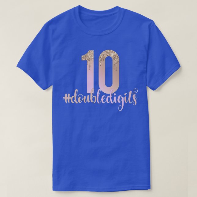 Camiseta 10.º cumpleaños Chicas de dos dígitos diez miembro (Diseño del anverso)