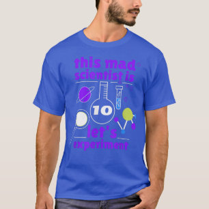 Camiseta 10.º Cumpleaños Científico Mad Scientii Chemi