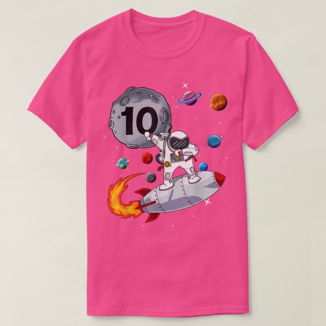 Camiseta 10.º cumpleaños del astronauta Dabbing (Diseño del anverso)