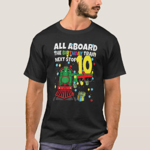 Camiseta 10.º cumpleaños del tren a bordo del tren de cumpl