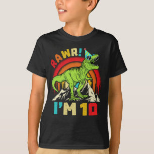 Camiseta 10.º cumpleaños Dinosaur T Rex Rawr Tengo 10 para