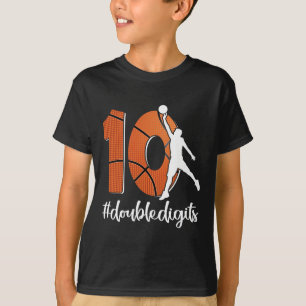 Camiseta 10.º Cumpleaños Dos Dígitos Diez Baloncesto Para M