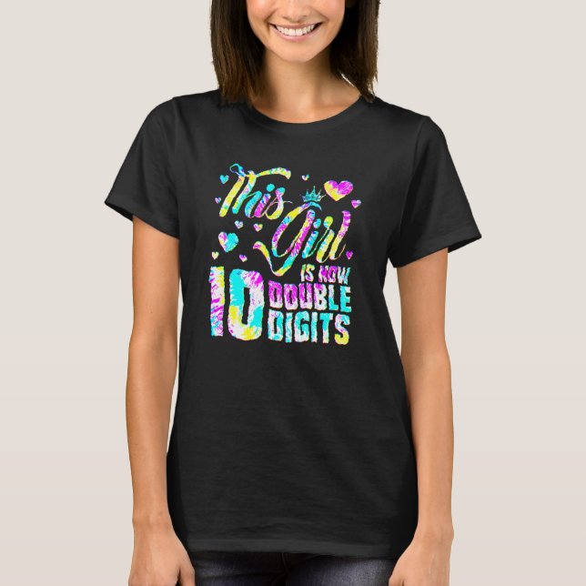 Camiseta 10.º Cumpleaños Este Chica Ahora Tiene 10 Dígitos  (Anverso)