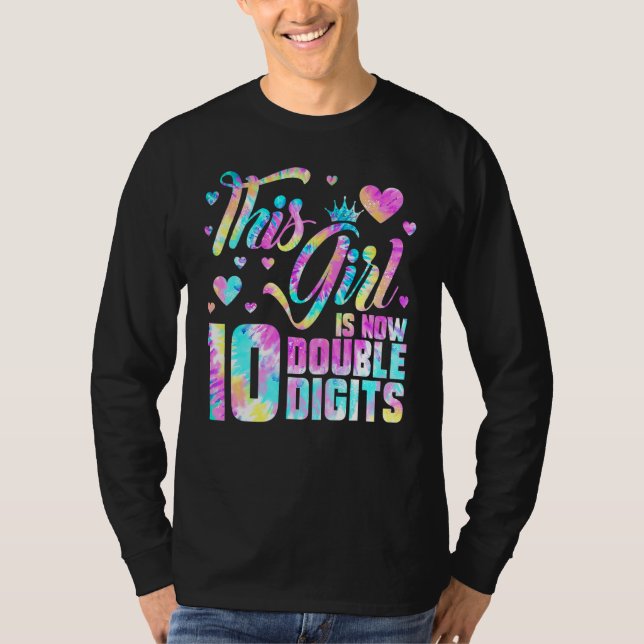 Camiseta 10.º Cumpleaños Este Chica Ahora Tiene 10 Dígitos  (Anverso)