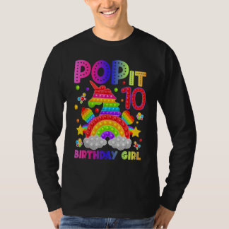 Camiseta 10.º cumpleaños Fidget Toy Pop It Chica de cumplea