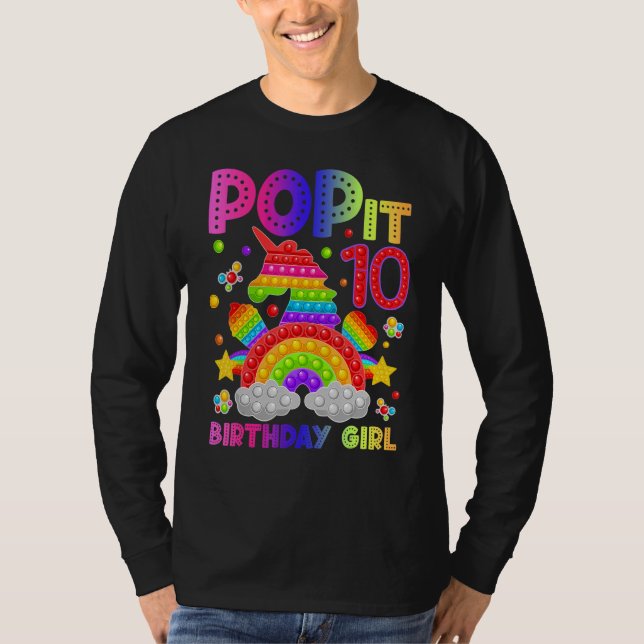 Camiseta 10.º cumpleaños Fidget Toy Pop It Chica de cumplea (Anverso)