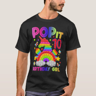 Camiseta 10.º cumpleaños Fidget Toy Pop It Chica de cumplea