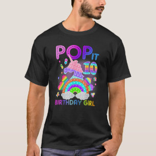 Camiseta 10.º cumpleaños Fidget Toy Pop It Chica de cumplea