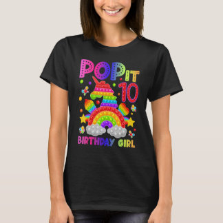Camiseta 10.º cumpleaños Fidget Toy Pop It Chica de cumplea