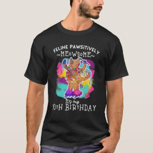 Camiseta 10.º Cumpleaños Gracioso Artista De Pintar Gato Ci