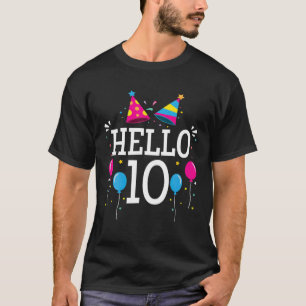 Camiseta 10.º Cumpleaños Hola 10.º Regalo De Cumpleaños, Dé