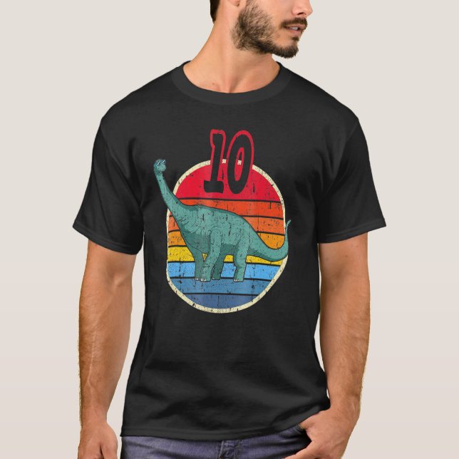 Camiseta 10.º cumpleaños I Brachiosaurus Diplodocuments I F (Anverso)