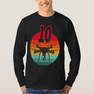 Camiseta 10.º Cumpleaños I Drones de control remoto retro c