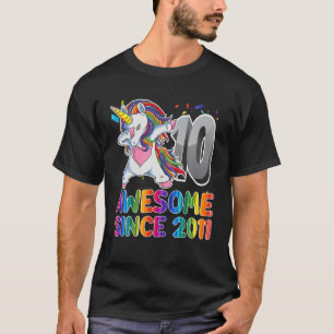 Camiseta 10.º Cumpleaños Increíble Desde 2011 Unicorn Dabbi