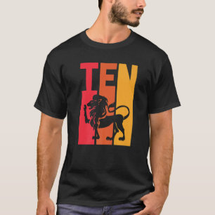 Camiseta 10.º Cumpleaños Leo León Zodiac Retro Chica Niño 1