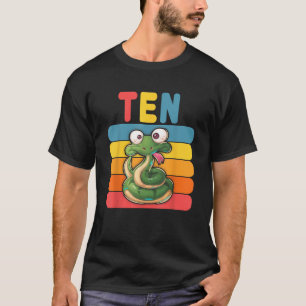 Camiseta 10.º cumpleaños Mascota del amante de la serpiente