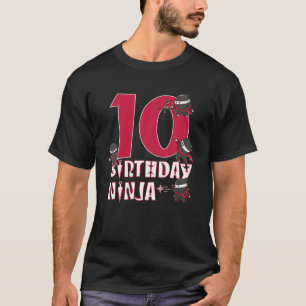 Camiseta 10.º Cumpleaños Ninja Niño De 10 Años Ninjutsu B-D