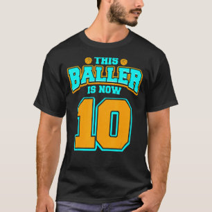 Camiseta 10.º Cumpleaños Para Muchacho Baloncesto Niño De 1