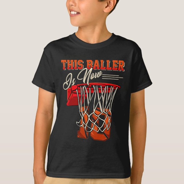 Camiseta 10.º Cumpleaños Para Muchacho Baloncesto Niño De 1 (Anverso)