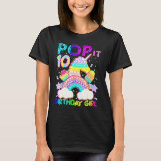 Camiseta 10.º cumpleaños Pop It Unicorn Fidget Toy 10 años 