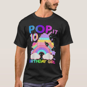 Camiseta 10.º Cumpleaños Pop It Unicorn Fidget Toy 10 Años