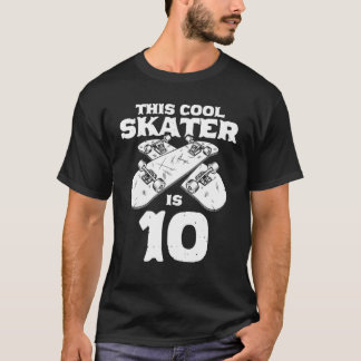 Camiseta 10.º Cumpleaños Regalo Vintage Niños Skater Skateb