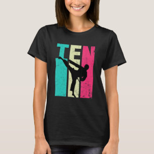 Camiseta 10.º cumpleaños Retro Karate Taekwondo 10 años