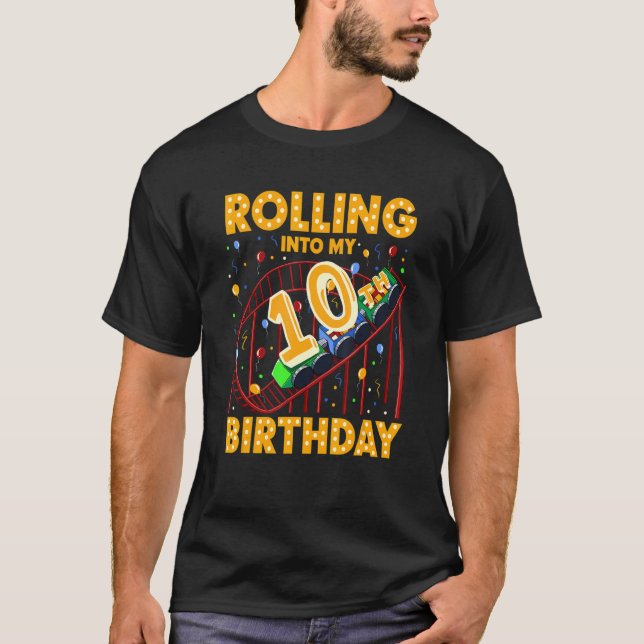 Camiseta 10.º cumpleaños Rollercoaster parque de diversione (Anverso)