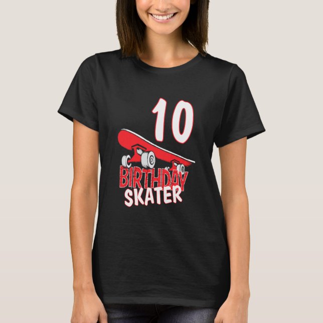 Camiseta 10.º Día de Patinaje Infantil de Nacimiento Parque (Anverso)