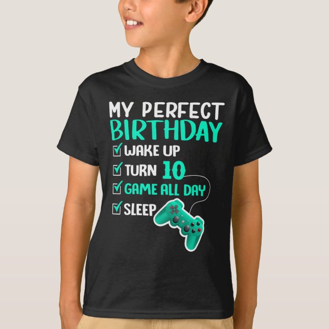 Camiseta 10.º juego perfecto de cumpleaños de 10 años  (Anverso)