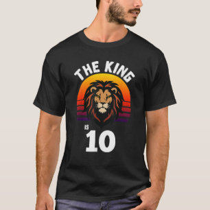 Camiseta 10.º león animal de cumpleaños El rey tiene 10 año