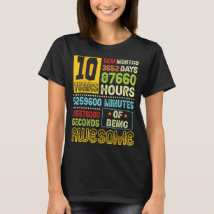 Camiseta 10.º Nacimiento 10 Años De Ser Increíble