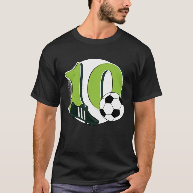Camiseta 10.º Nacimiento Fútbol Gran Número Niño Gi de 10 a (Anverso)