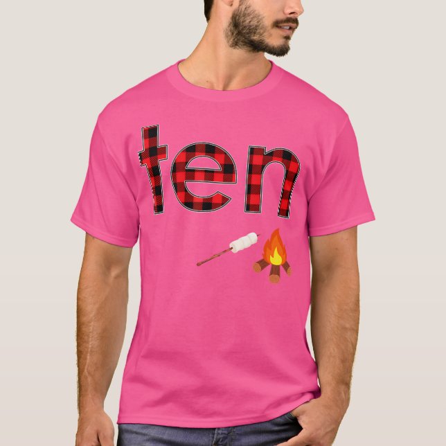 Camiseta 10.º Nacimiento Marismo De Fogata De 10 Años (Anverso)