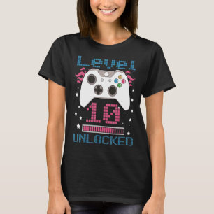 Camiseta 10.º Nacimiento Niño Nivel 10 Video Gamer Bi desbl
