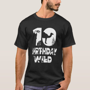 Camiseta 10.º Nacimiento Niño Salvaje Anim Tema Del Zoológi